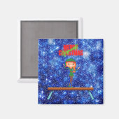 Merry Kerstgymnast Elf Magneet (Voorkant / Achterkant)