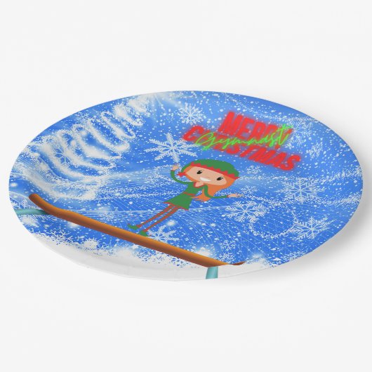 Merry Kerstgymnast Elf Papieren Bordje (Gekanteld)