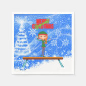 Merry Kerstgymnast Elf Servet (Voorkant)