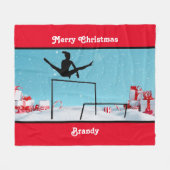 Merry Kerstgymnastics Fleece Blanket (Voorkant (Horizontaal))
