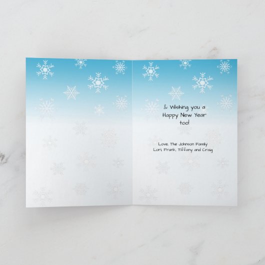 Merry Kersthand Drawn Festive Owls Kaart (Binnen)