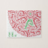 Merry Kersthand Lettered Mandala Elegant Red Legpuzzel (Horizontaal)