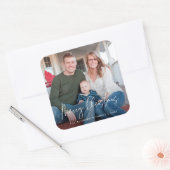 Merry kersthand Lettered Script Photo Sticker (Envelop)