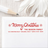 Merry Kersthand Letterig Manuscript Etiket (Insitu)