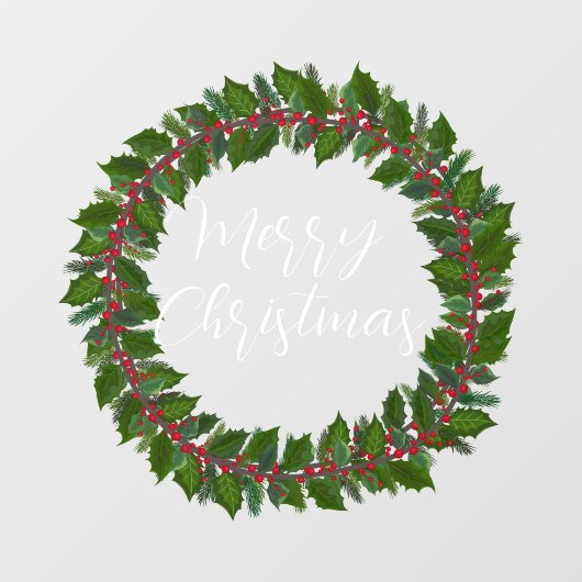 Merry-kersthandgeschreven tekst met ruw venster Cl Raamsticker (Vel)