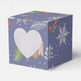 Merry kersthandgetekende bomen Snowflakes Flowers Bedankdoosjes
