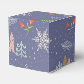 Merry kersthandgetekende bomen Snowflakes Flowers Bedankdoosjes (Achterkant)