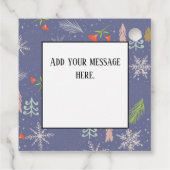 Merry kersthandgetekende bomen Snowflakes Flowers Bedankjes Labels (Achterkant)