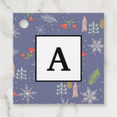 Merry kersthandgetekende bomen Snowflakes Flowers Bedankjes Labels (Voorkant)