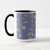 Merry kersthandgetekende bomen Snowflakes Flowers Mok (Links)