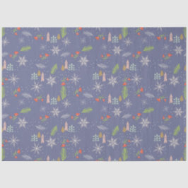 Merry kersthandgetekende bomen Snowflakes Flowers Tissuepapier