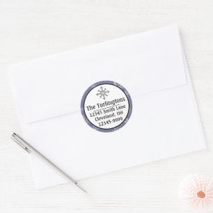 Merry kersthandgetekende Trees retouradres Ronde Sticker