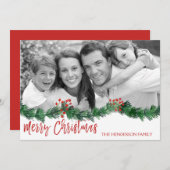 Merry-kersthandschrift met briefkaart voor script (Voorkant / Achterkant)