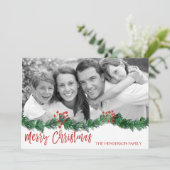 Merry-kersthandschrift met briefkaart voor script (Staand voorkant)