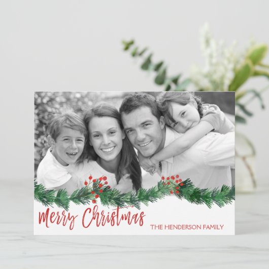 Merry-kersthandschrift met briefkaart voor script (Staand voorkant)