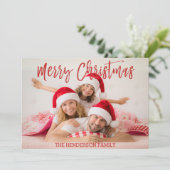 Merry-kersthandschrift met briefkaart voor script (Staand voorkant)