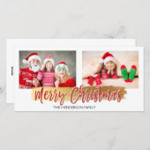 Merry-kersthandschrift met briefkaart voor script (Voorkant / Achterkant)