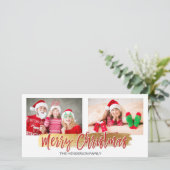 Merry-kersthandschrift met briefkaart voor script (Staand voorkant)