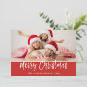 Merry-kersthandschrift met briefkaart voor script (Staand voorkant)