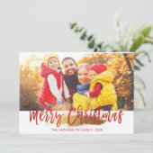 Merry-kersthandschrift met briefkaart voor script (Staand voorkant)