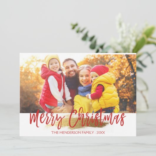 Merry-kersthandschrift met briefkaart voor script (Staand voorkant)