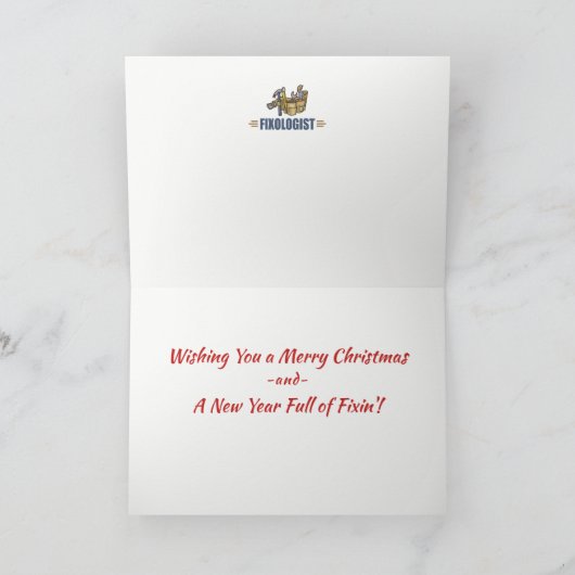 Merry Kersthandyman Feestdagen Kaart (Binnen)