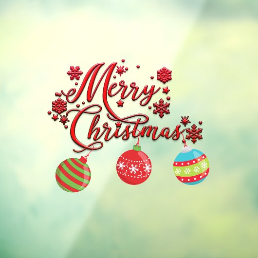 Merry Kersthanging Ornaments Raamsticker (Vel 3)