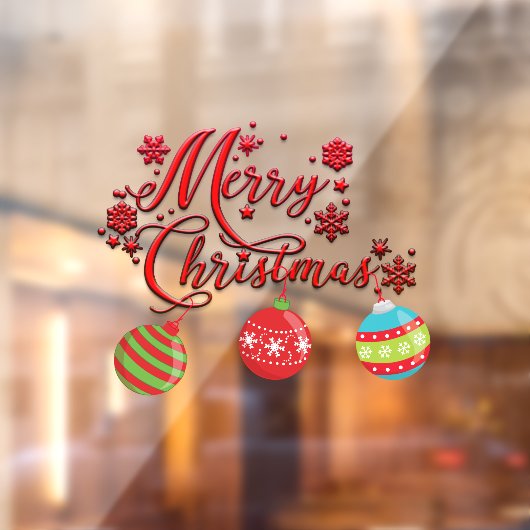 Merry Kersthanging Ornaments Raamsticker (Vel 2)