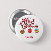 Merry Kersthanging Ornaments Ronde Button 5,7 Cm (Voorkant /achterkant)
