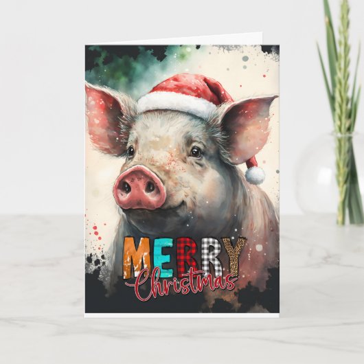 Merry Kersthappy baby PIG Kaart (Voorkant)