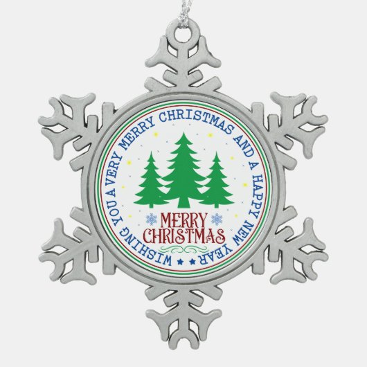 Merry KerstHappy Nieuwjaar Ornament (Voorkant)