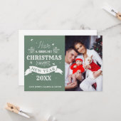 Merry KerstHappy Nieuwjaarsfoto Typografie Kaart (Voorkant / Achterkant in situ)