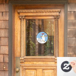 Merry KerstHappy Penguin Window Cling Raamsticker