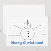 Merry KerstHappy Snowman Feestdagenkaart (Voorkant / Achterkant)