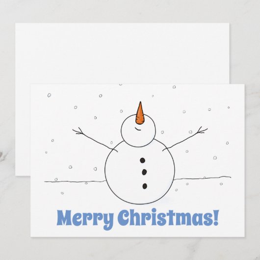 Merry KerstHappy Snowman Feestdagenkaart (Voorkant / Achterkant)