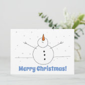 Merry KerstHappy Snowman Feestdagenkaart (Staand voorkant)