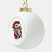 Merry Kersthipster Pug Keramische Bal Ornament (Rechts)