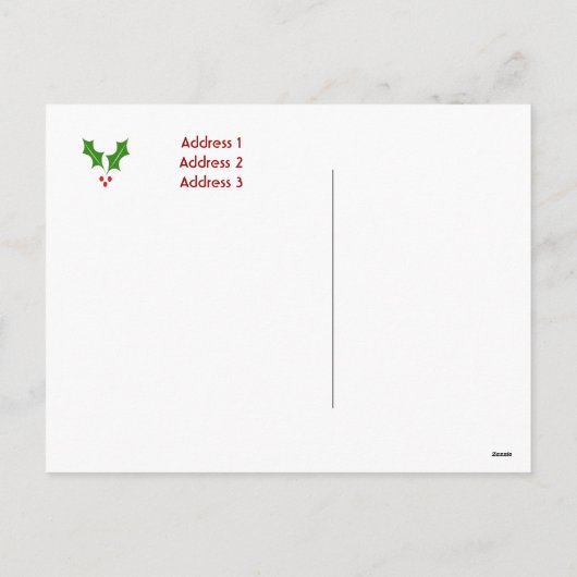 Merry KerstHolly Briefkaart (Achterkant)