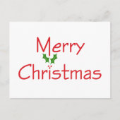 Merry KerstHolly Briefkaart (Voorkant)