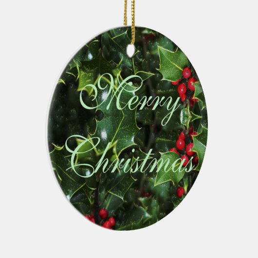 Merry KerstHolly Ornament (Rechts)