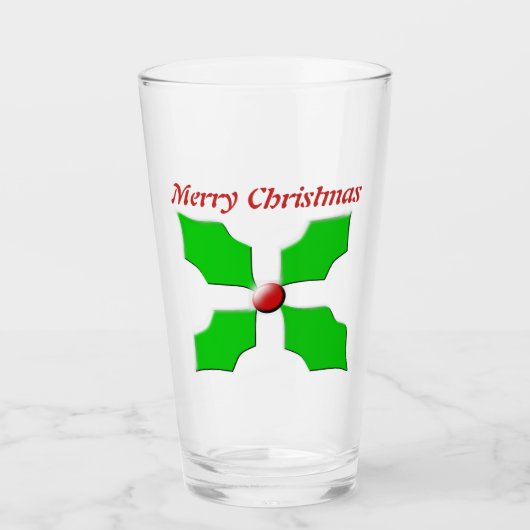 Merry KerstHolly Persoonlijk Glas (Voorkant)