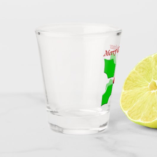 Merry KerstHolly Persoonlijk Shot Glas (Links)