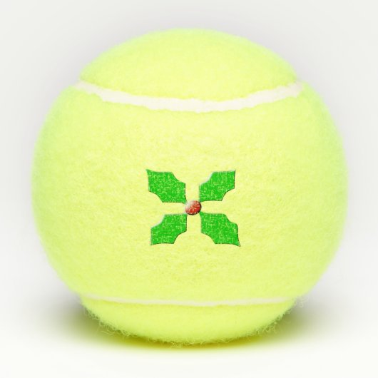 Merry KerstHolly Persoonlijk Tennisballen (Achterkant)