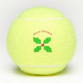 Merry KerstHolly Persoonlijk Tennisballen (Voorkant)