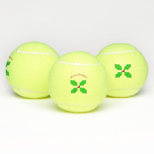 Merry KerstHolly Persoonlijk Tennisballen (Multi)