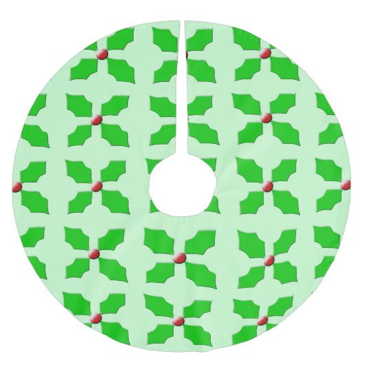 Merry KerstHolly Tree Skirt Kerstboom Rok (Voorkant)