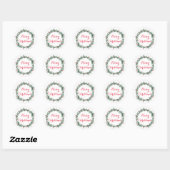 Merry KerstHolly Wreath Ronde Sticker (Vel)