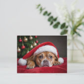 Merry Kersthond Feestdagenkaart (Staand voorkant)