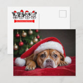 Merry Kersthond Feestdagenkaart (Voorkant / Achterkant)
