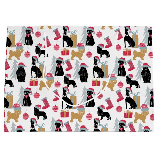 Merry Kersthond Pattern Groot Cadeauzakje (Voorkant)